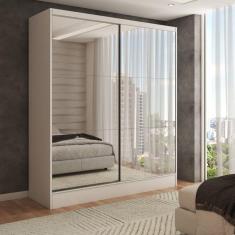 Imagem de Guarda-Roupa Solteiro Swift 2 Portas 2 Gavetas com Espelho Branco - Panorama Móveis