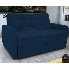 Imagem de Sofá Cama 2 Lugares Bray Suede Azul