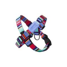 Imagem de Coleira Peitoral Ajustável em X Raios e Listras Violeta - G