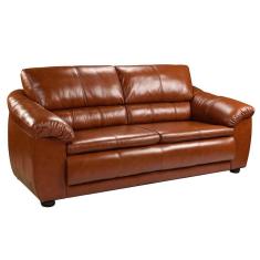 Imagem de Sofá 02 Lugares 1,60 M Couro Veneza Conhaque Arte Sala