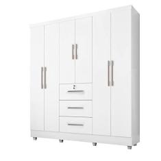 Imagem de Guarda Roupas Casal 6 Portas 3 Gavetas Tokio Branco