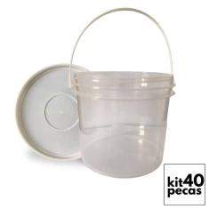 Imagem de Balde para massinha transparente 2.2l 40 pçs