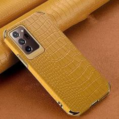 Imagem de Capa de telefone com textura de crocodilo para samsung galaxy note 20 ultra s21 s20 s10 plus a72 a52 a51 a71 a50 a70 capa de suporte magnético, amarelo sem suporte, para nota 10 plus
