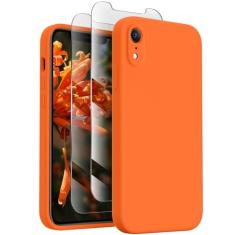 Imagem de XXDD Capa de telefone projetada para iPhone XR, [bordas quadradas] [proteção da câmera] capa protetora de silicone atualizada com [2 protetores de tela], forro de microfibra macio antiarranhões, 15,5