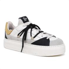 Imagem de Tênis Casual Feminino Merana Couro Off White Solado Plataforma GS131-Feminino