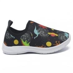 Imagem de Tênis Infantil Menino Meia Calce Fácil Leve Flexível Confortável Dinos