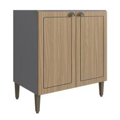 Imagem de Balcão Cozinha Modulada MDP Édez Neuf, 2 Portas, Cedro e Grafite - Her