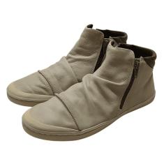 Imagem de Tênis Cano Longo Enrrugado Couro Off White-Feminino