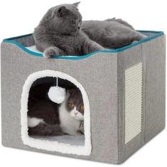 Imagem de Casa Caminha Dobrável Para Gato Toca Retangular Pelúcia Cama