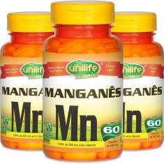 Imagem de Kit 3 Manganês Quelato MN Unilife 60 cápsulas