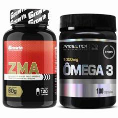 Imagem de Kit Zma 120 Caps Growth + Omega 3 100 Caps Probiotica - Growth Supplem