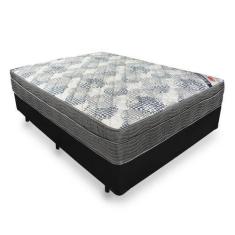 Imagem de Cama Box Casal Sintético Preto + Colchão Ortobom Iso Superpocket 55X13