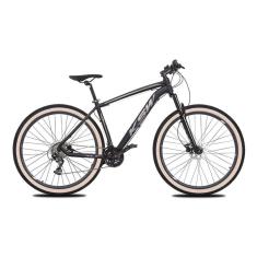 Imagem de Bicicleta Aro 29 Ksw Xlt 27v Freio Hidráulico K7 Garfo com Trava Pneu com Faixa Bege - Preto/Prata