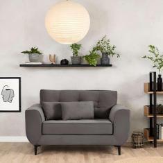 Imagem de sofá 2 lugares piacenza suede cinza 152 cm