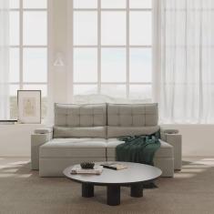 Imagem de Sofá Retrátil Reclinável com Porta Copos e Usb 3 Lugares 230cm Embaúba Extra CabeCasa