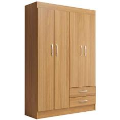 Imagem de Guarda Roupa Evidencia 4 Portas Cor Cinamomo - Estrela Móveis