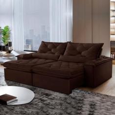 Imagem de Sofá Retrátil E Reclinável 4 Lugares 220cm Diamond Super Pillow - Mont