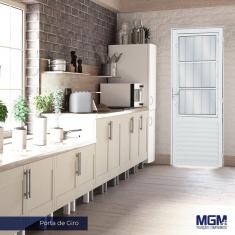 Imagem de Porta de Alumínio Postico 210x90cm com 3 Vidros Mini Boreal Linha Solida MGM Branco