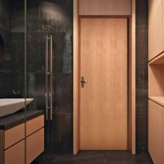 Imagem de Kit Porta de Madeira 210x82cm Batente 11cm Lisa Padrão Imbuia Uniportas  Madeira