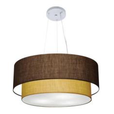Imagem de Lustre Duplo Cilíndrico Md-4371 80X70cm Bivolt Café Palha