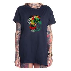 Imagem de Camiseta blusao feminina dragao chines verde
