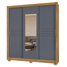 Imagem de Guarda Roupa Casal 3 Portas De Correr E Espelho 202cm Toronto M07 Frei