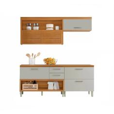 Imagem de Cozinha Modulada 3 Peças Ripado Nesher Princesa Mdf