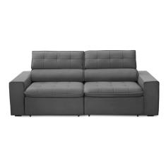 Imagem de Sofa 2 Lugares Retratil Reclinavel Atenas 2,30 M Suede Cinza