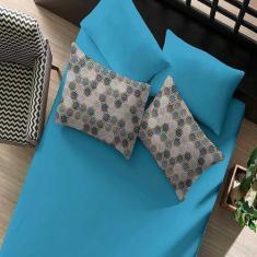 Imagem de Jogo De Cama Portallar King Malha Denim Gold 3 Pçs Azul