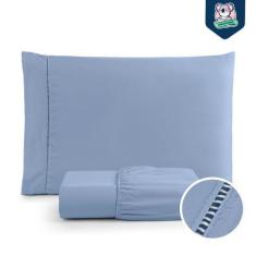 Imagem de Jogo De Lençol Solteiro Percal Flex 2 Peças 200 Fios Com Ponto Palito