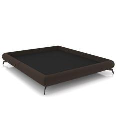 Imagem de Cama Casal Base Box 138X188cm Pés De Ferro Cold P02 Veludo Marrom - Mp
