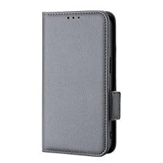 Imagem de Diaobaolee Capa compatível com Oppo Realme C35, capa flip de couro com compartimento para cartão, design de carteira, trava magnética, suporte, capa de couro para Oppo Realme C35 cinza