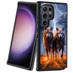Imagem de BXIKEOPIU Capa para Samsung Galaxy S24 Ultra, resistente, 3 camadas, à prova de choque, à prova de poeira/queda, capa protetora robusta para Samsung Galaxy S24 Ultra 5G (6,8 polegadas, 2024), lobo