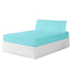 Imagem de Jogo De Lençol Queen 3 Peças Paris 100% Algodão Percal 150 Fios Cor:tiffany