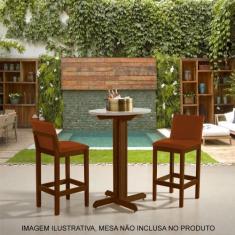 Imagem de Kit 2 Banquetas Alta Luxo Pérola com Encosto Estofada em Veludo Terrac