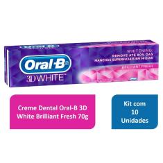 Imagem de Kit Creme Dental Oral-B 3D White Brilliant Fresh 70g com 10 Unidades