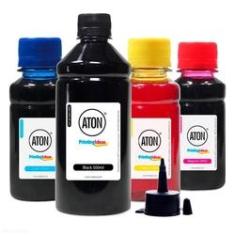 Imagem de Kit 4 Tintas L575 para Epson Bulk Ink Black 1 Litro Coloridas 500ml Aton