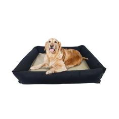 Imagem de Cama Para Cachorro Grande 100x87 Cm + CAPA EXTRA - ESCOLHA A COR - 100% Lavável e Resistente - Pet Querido (Preto + Doce de Leite)