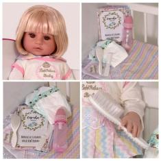 Imagem de Boneca Reborn De Silicone Loira 8 Itens + Bolsa Maternidade - Cegonha