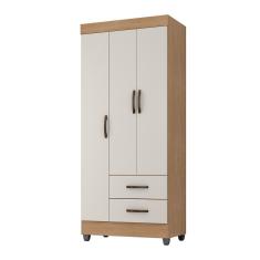 Imagem de Roupeiro Lite 3 Portas 2 Gavetas Guarda-Roupa Solteiro