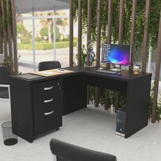 Imagem de Escrivaninha em L com Gaveteiro 3 Gavetas com Chave 120cmx150cm