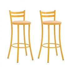 Imagem de Kit 2 Banquetas Alta 17 Unimóvel Amarelo