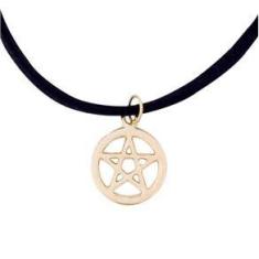 Imagem de Pulseira camurça com Pentagrama 15mm - Sunshine Cristais