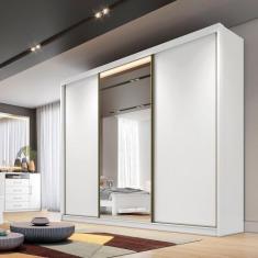 Imagem de Guarda-Roupa Diamond Plus Com 1 Porta Espelho Peliculado 3 Portas E 6