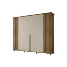 Imagem de Guarda Roupa Ripado França 6 Portas Cinamomo/Off White  Rv Móveis