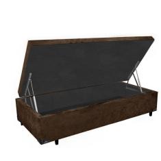 Imagem de Cama Box Baú Solteiro Egoflex AColchões Síntetico Marrom 41x88x188