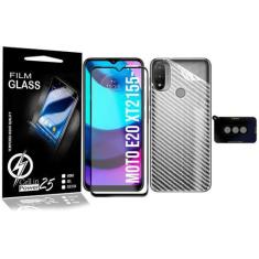 Imagem de Películas 3d + Película Câmera + P Carbono P/ Moto E20 XT2155 - Cell i