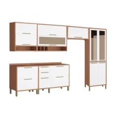 Imagem de Kit Cozinha Completa 6 Peças Syrah (3 Armários 2 Balcões 1 Paneleiro) 6p01 Sevilha/branco - Ronipa