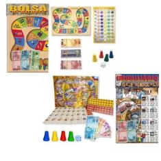 Imagem de 02 Jogos de Tabuleiro Educativo (Bolsa De Valores + Banco Imobiliário)