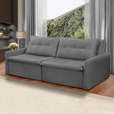 Imagem de Sofá Cama Retrátil e Reclinável 4 Lugares Mola Bonnel  210 x 100Cm Sli